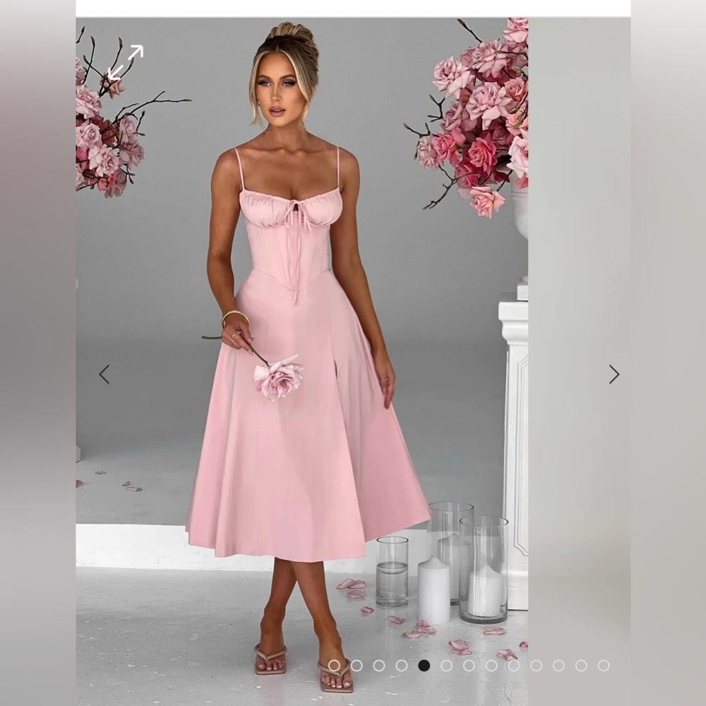 DEANNA MIDI DRESS - BLUSH